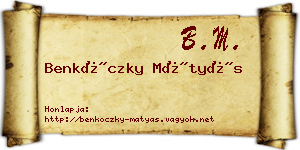 Benkóczky Mátyás névjegykártya
